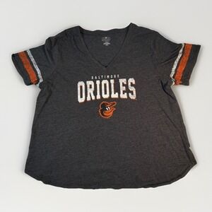 Genuine Merchandise Baltimore Orioles T-Shirt Women's XXL V Neck Grey